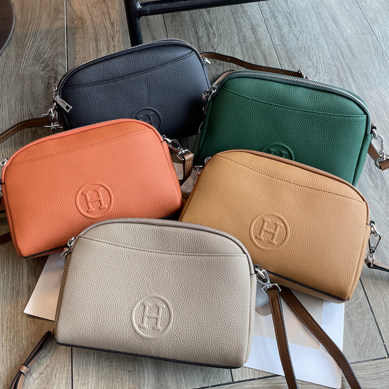 Women's Mobile Summer First Layer Cowhide Large Capacity Soft Leather Women's Messenger Bag