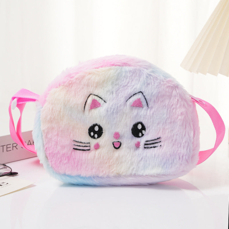 Creative Big Eye Cat Plush Embroidery Cute Women's Shoulder Bag