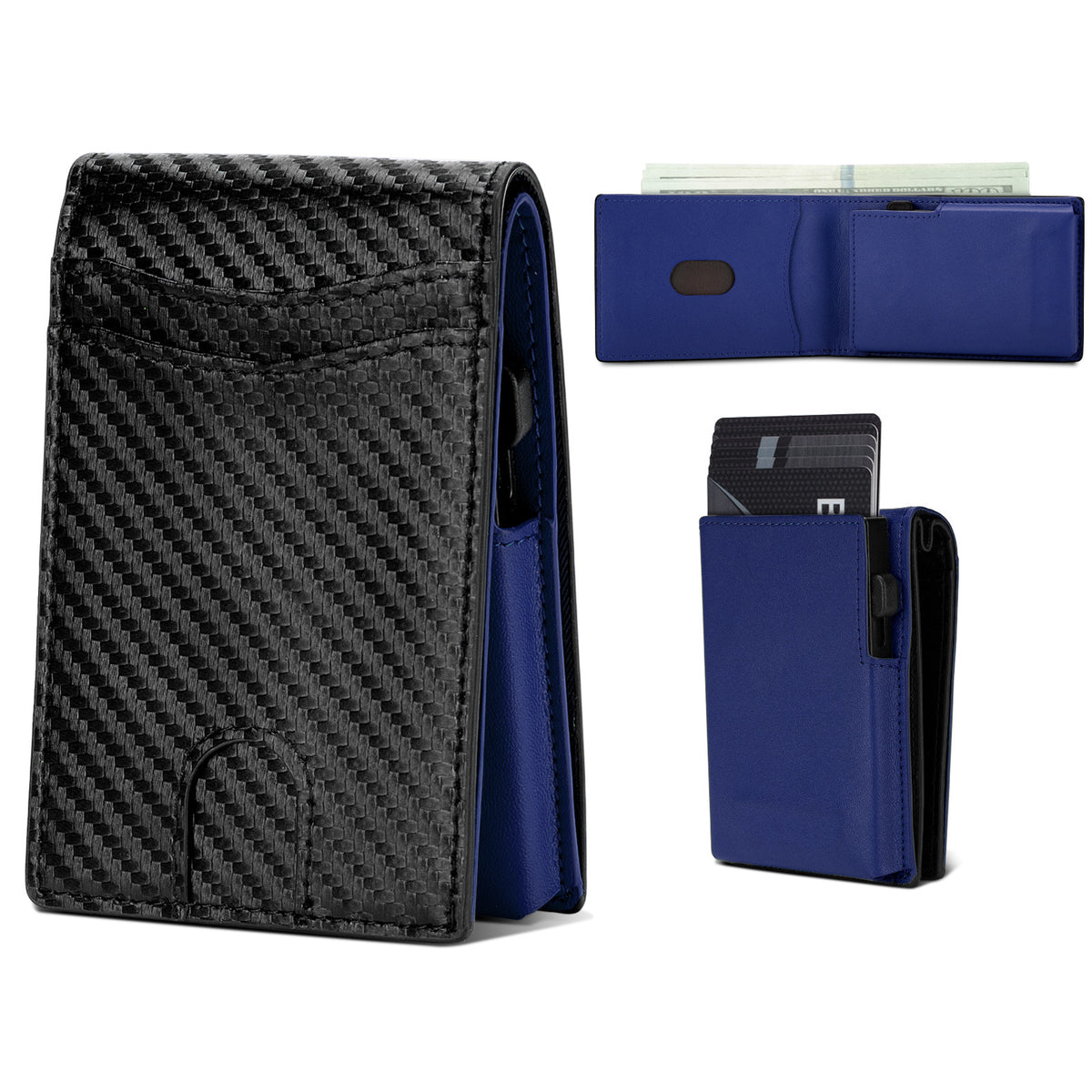 Men's Metal Cartridge Multifunctional Aluminum Alloy Leather Card Holder