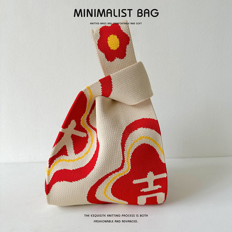 Women's Festive Gift Knitted Lucky Trendy Persimmon Handbags