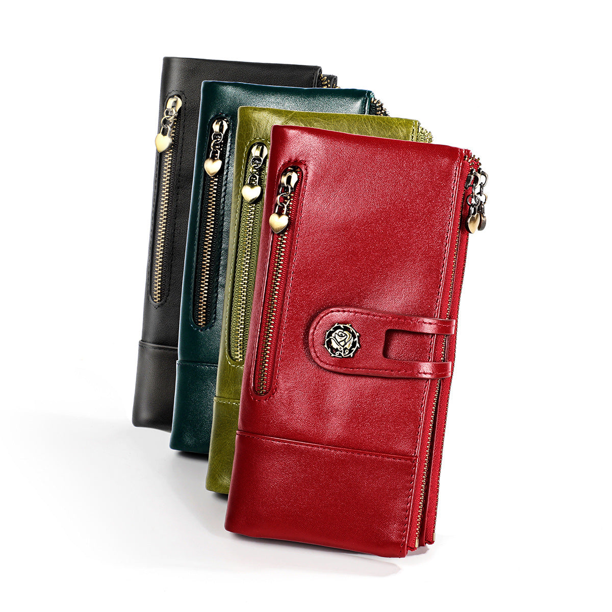 Women's Swiping Long Retro Leather Korean Fashion Ladies Wallet