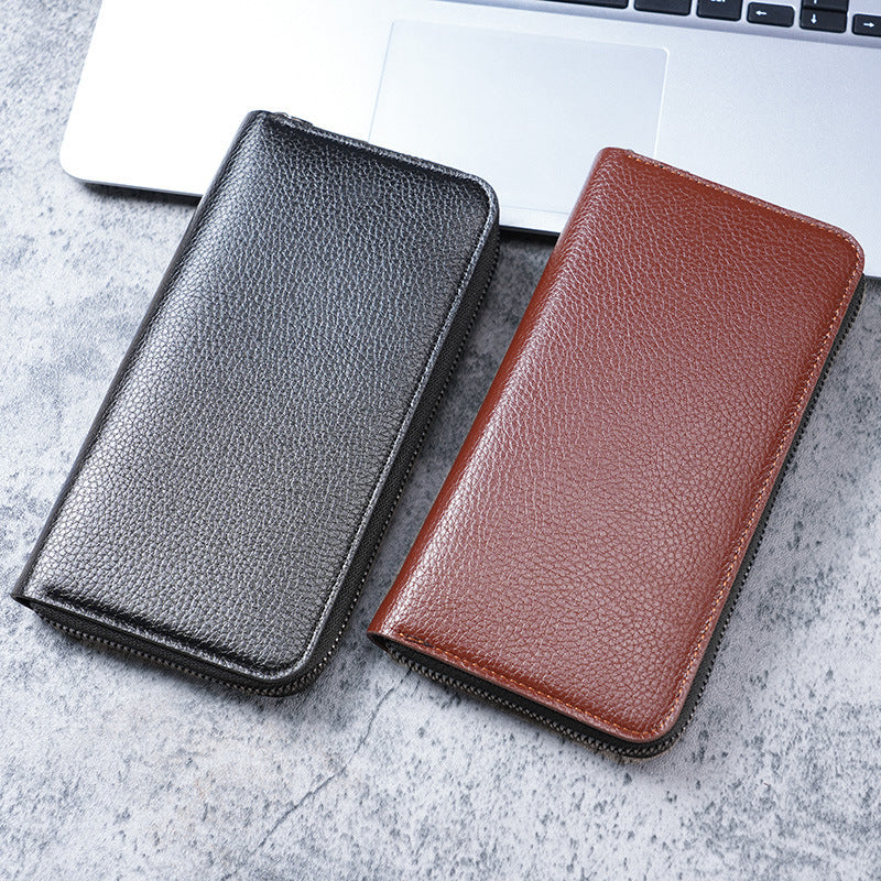 Men's Zipper Large Capacity Clutch Mobile Business Men's Wallets