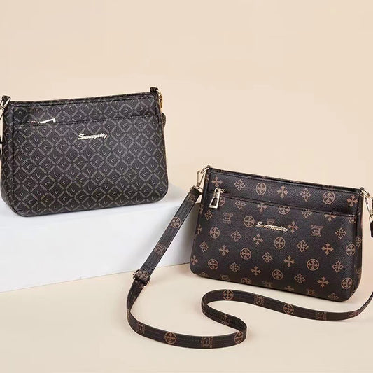 Women's Leather Wide Bottom Large Capacity Mother's Crossbody Bags