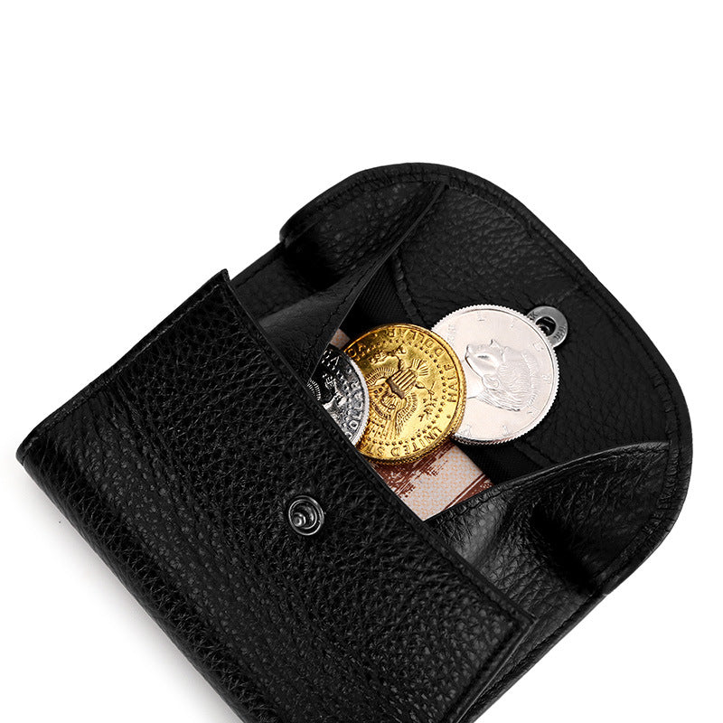 Men's Genuine Leather Short Hasp Change Credit Purses