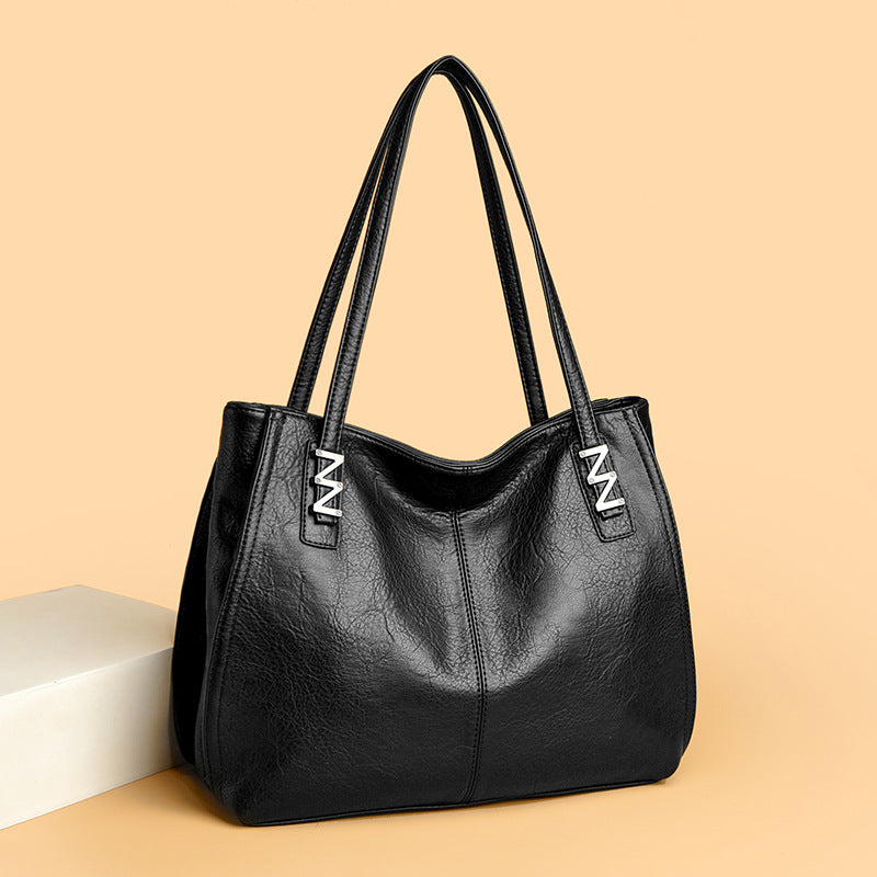 High Sense Soft Leather Mother Large Women's Shoulder Bag