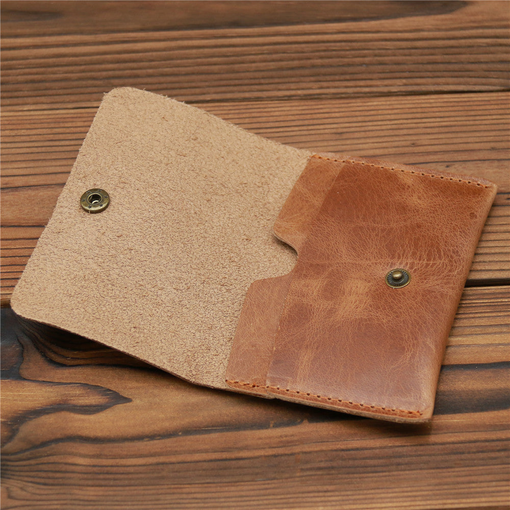 Men's Leather Genuine Simple First Layer Cowhide Card Holder