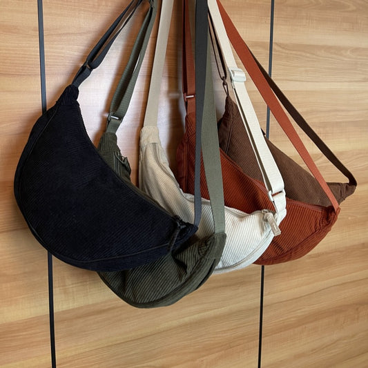 Women's Creative Dumpling Corduroy Hand Holding Crossbody Bags