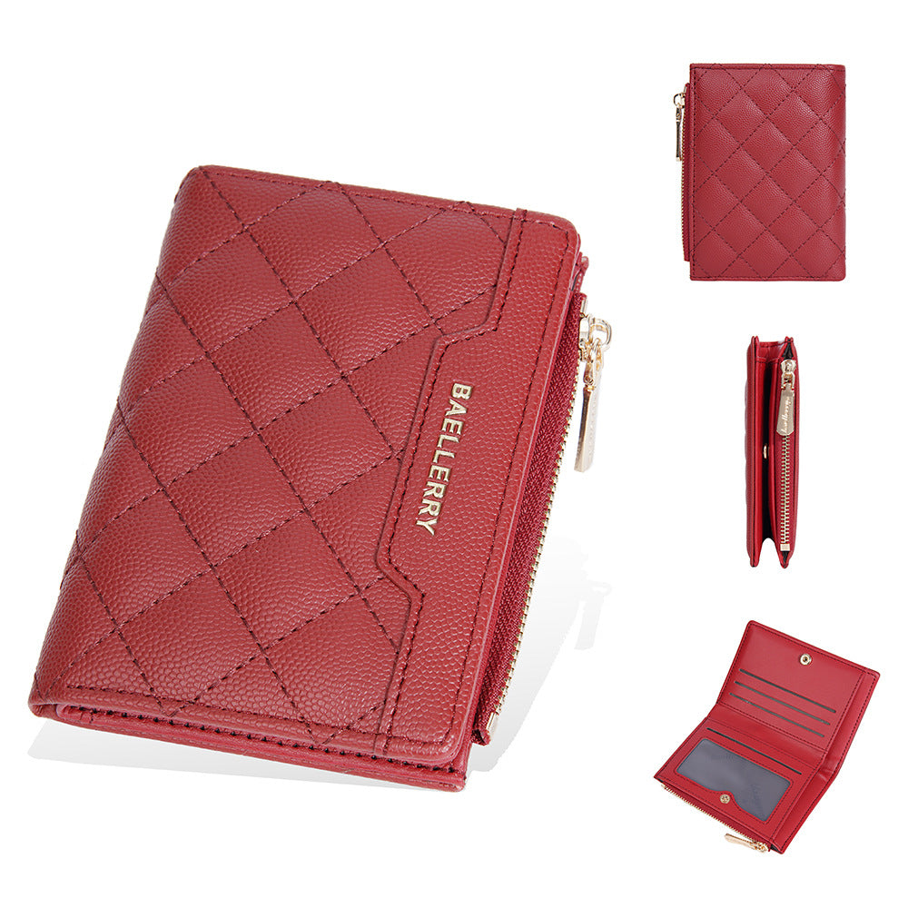 Color Short Snap Zipper Female Cartoon Ladies Wallet