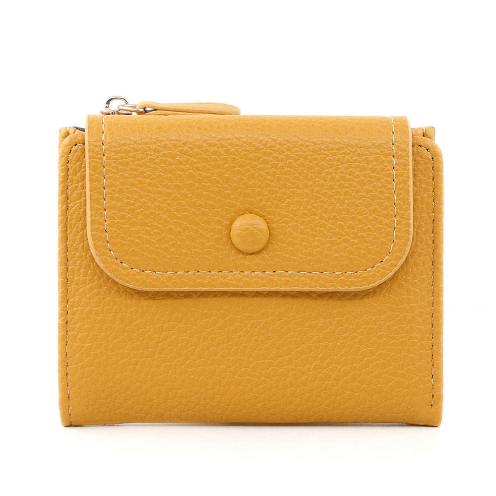 Women's Candy Color Soft Leather Litchi Pattern Ladies Wallet