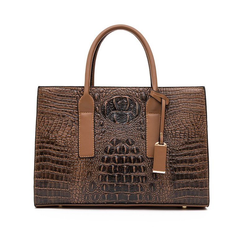 Women's Retro Crocodile Pattern Portable Large Capacity Women's Shoulder Bag