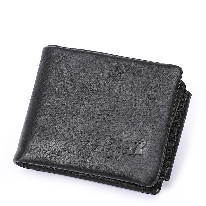 Men's Angel Retro Crazy Horse Leather Horizontal Men's Wallets