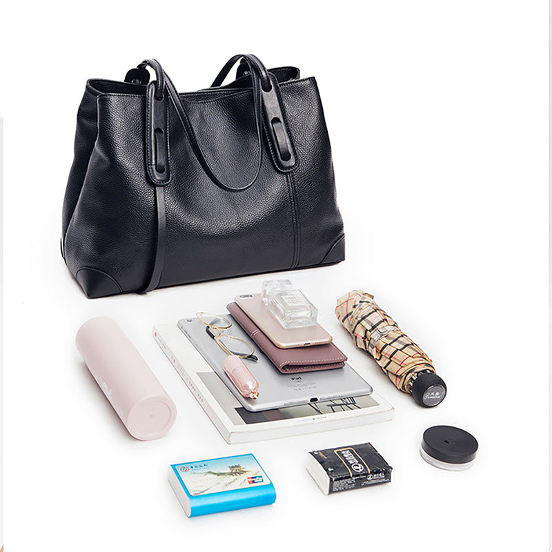 Women's Large Capacity Mom High-grade Genuine Leather Big Women's Shoulder Bag