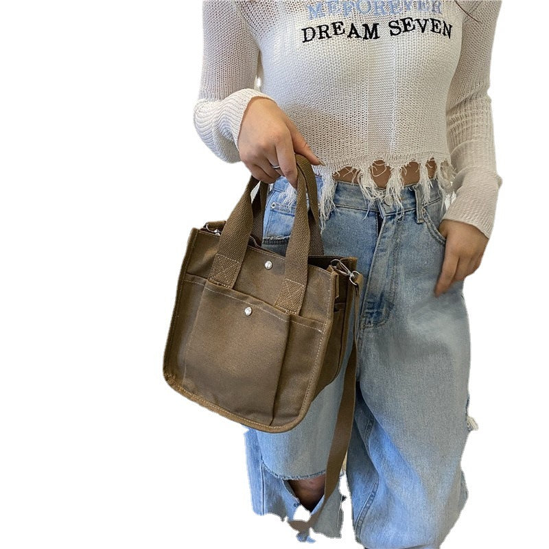 Classy Slouchy Canvas Summer Solid Color Handbags