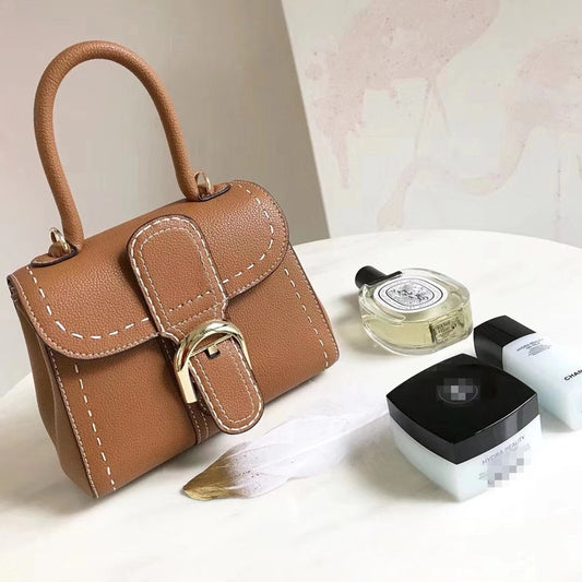 Women's Fashion Litchi Pattern First Layer Handbags