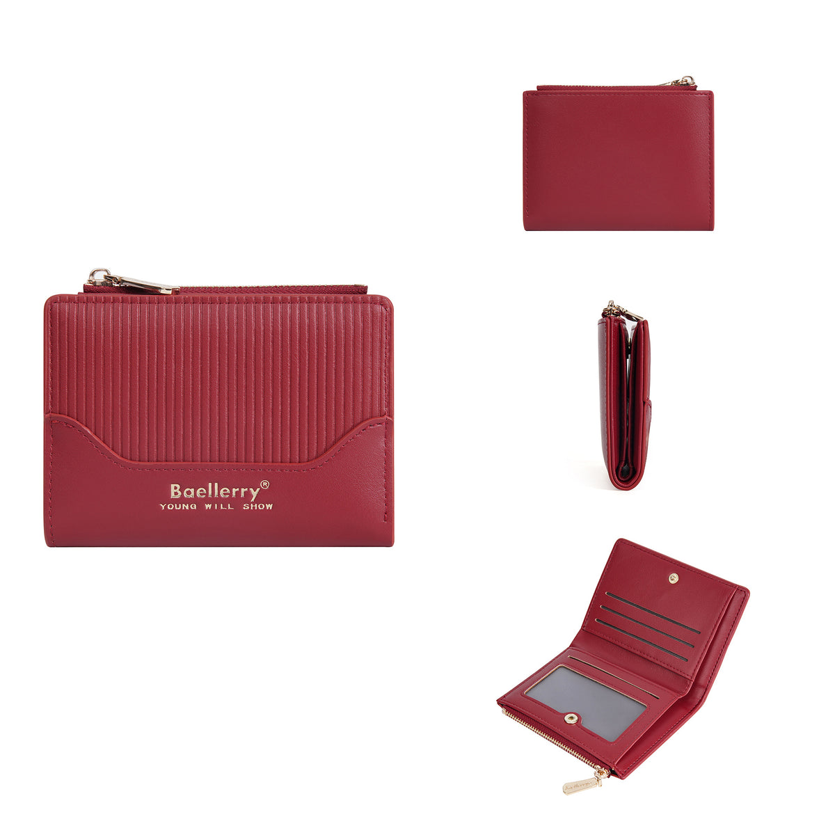 Women's Short Plaid Stitching Zipper Fashion Ladies Wallet
