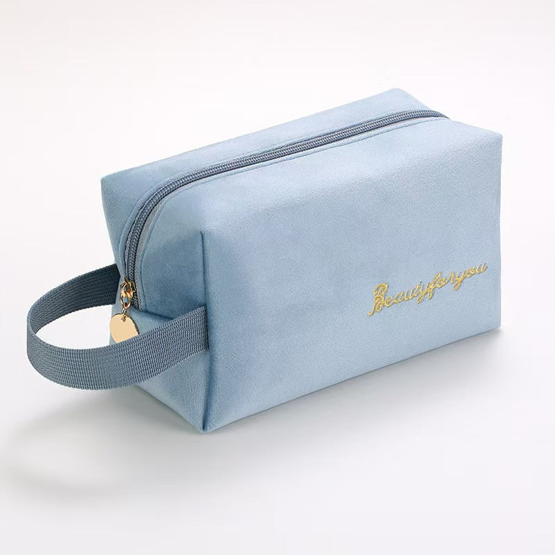 Plush Good-looking Storage Flannelette Large Capacity Embroidery Cosmetic Bags
