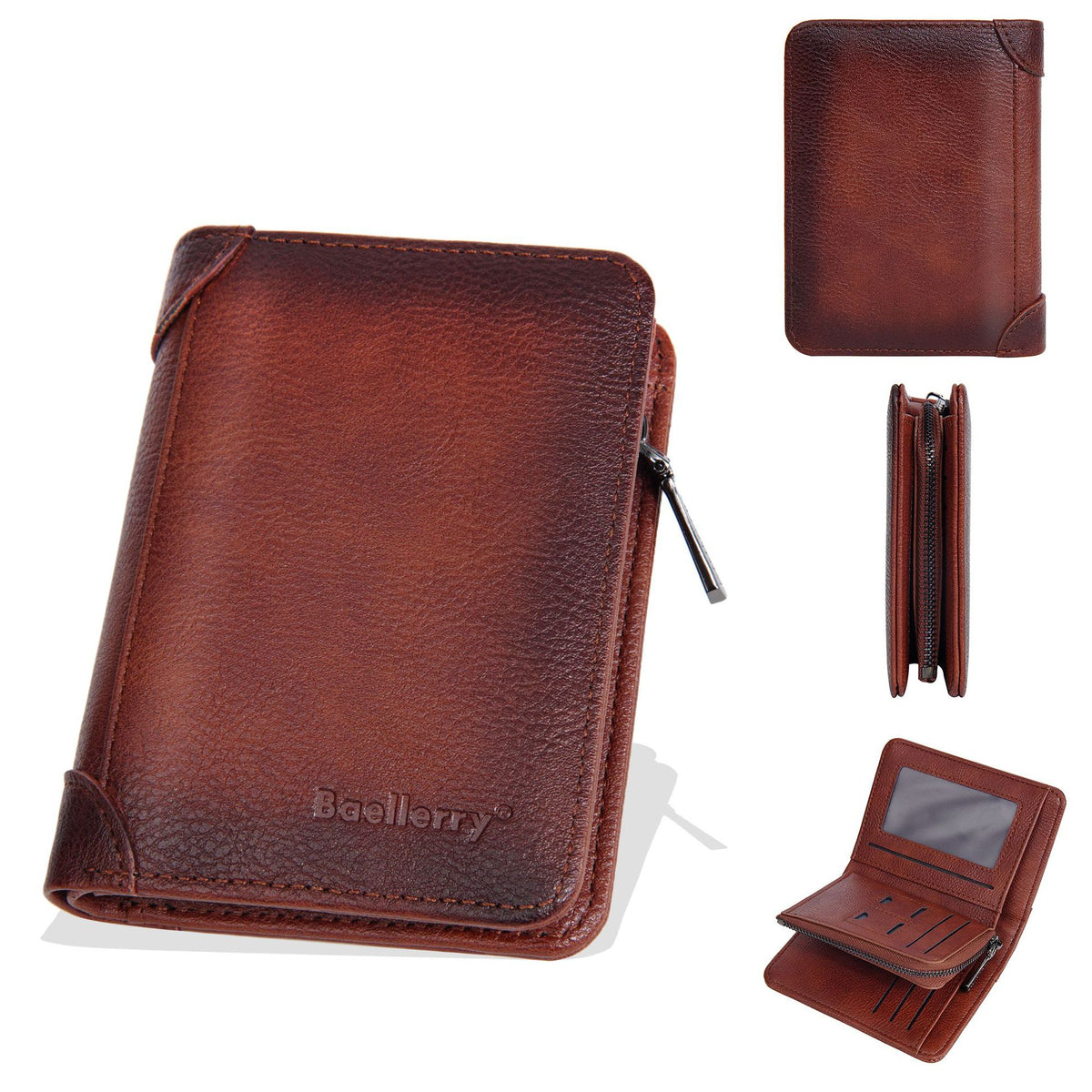 Men's Retro Short Business Multiple Slots Large Capacity High Men's Wallet