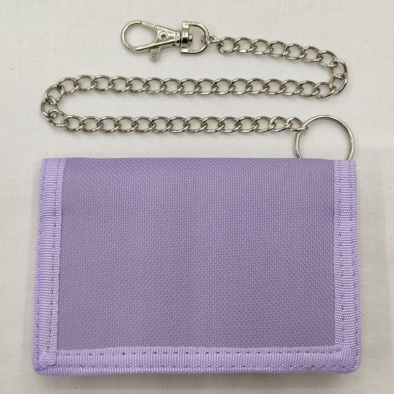 Men's Folding Chain Black Three-fold Zipper Purses