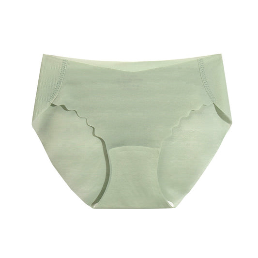 Women's Sexy Antibacterial Crotch Ice Silk Traceless Mid Waist Panties