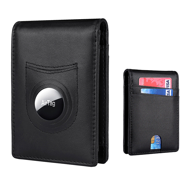 Men's Carbon Fiber Pattern First Layer Cowhide Leather Purses