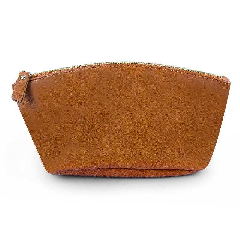 Crazy Horse Leather Large Capacity Portable Wash Makeup Bag