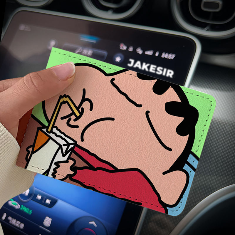 Crayon Cartoon Driving License Protective Cover Card Holder