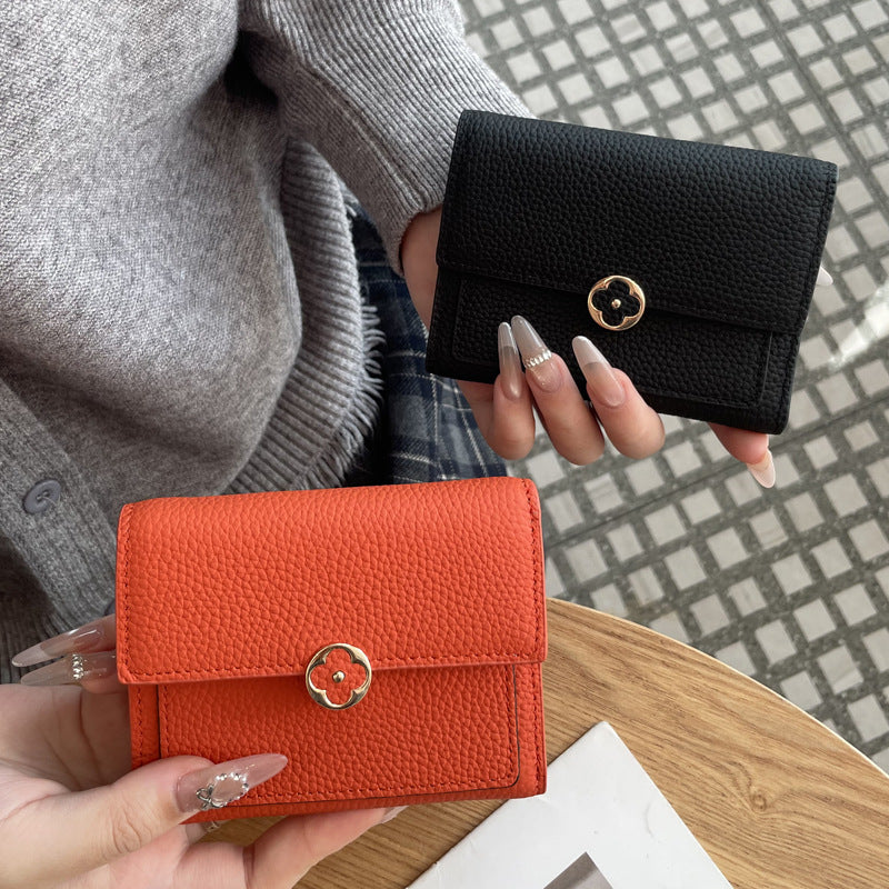 Women's Leather Short Exquisite Multi Slots Large Coin Purses