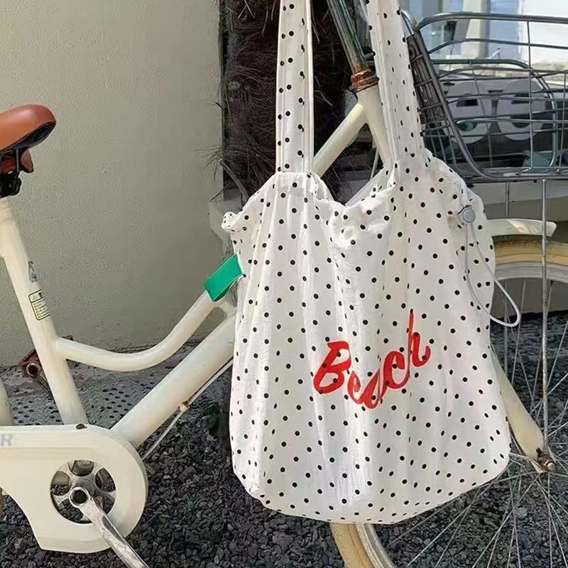 Polka Dot Nylon One Female Korean Commuter Underarm Letters Women's Shoulder Bag