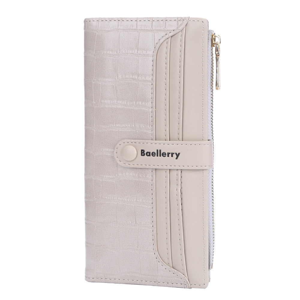 Women's Long Korean Style Stone Pattern Clutch Card Holder