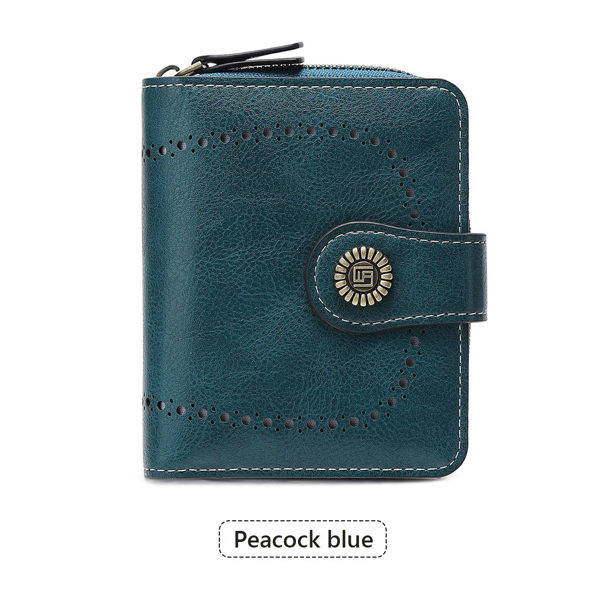 Women's Hollow Design Zipper Hasp Retro Fashion Ladies Wallet