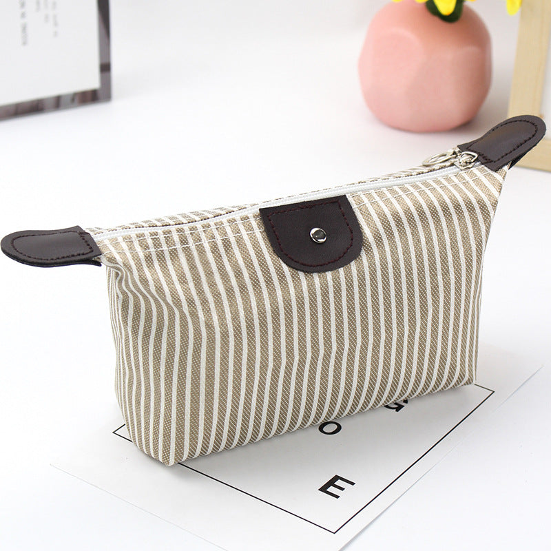 Women's Style Striped Dumplings Dumpling Making Folding Cosmetic Bags
