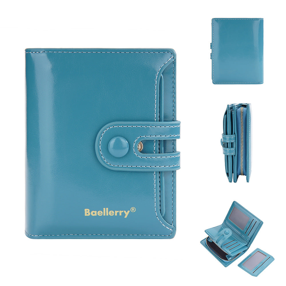 Women's High Sense Integrated Short Oil Wax Ladies Wallet