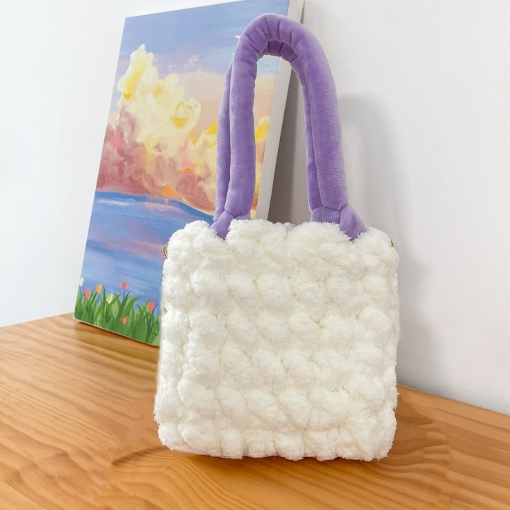 Clow Hand-woven Homemade Material Cute Cloud Finished Gifts For Women's Messenger Bag