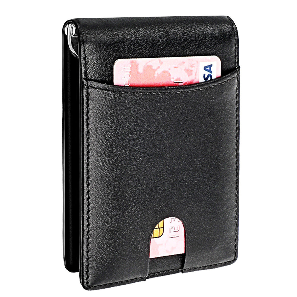Men's American Gold Clip Carbon Fiber Pattern Card Holder