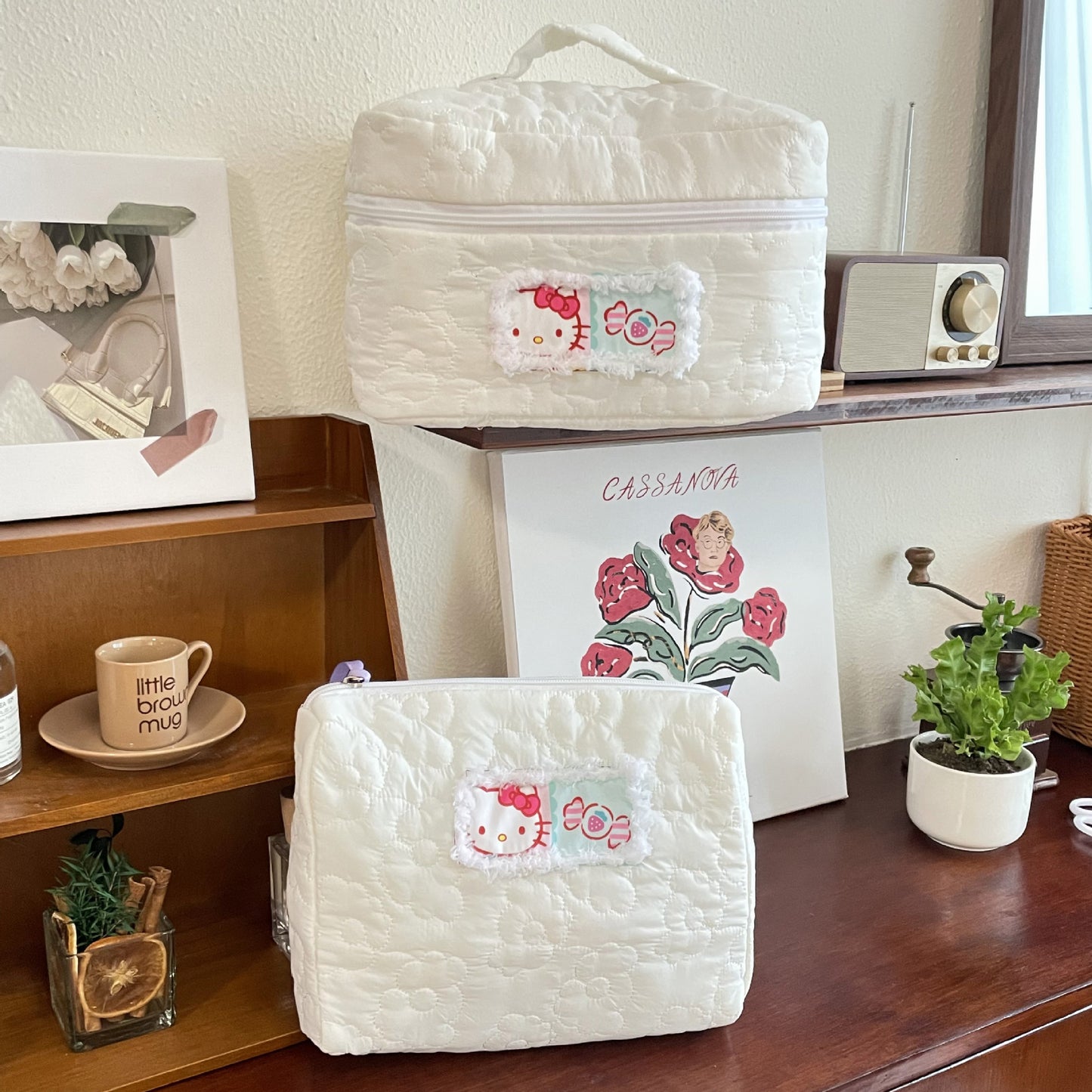 Cute Cat Storage Female Portable Large Cosmetic Bags