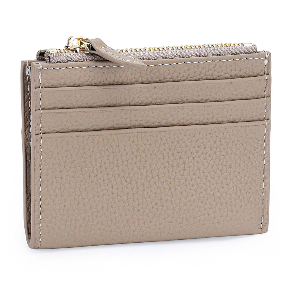 Women's Genuine Leather Fashion Mini Cowhide Certificate Ladies Wallet