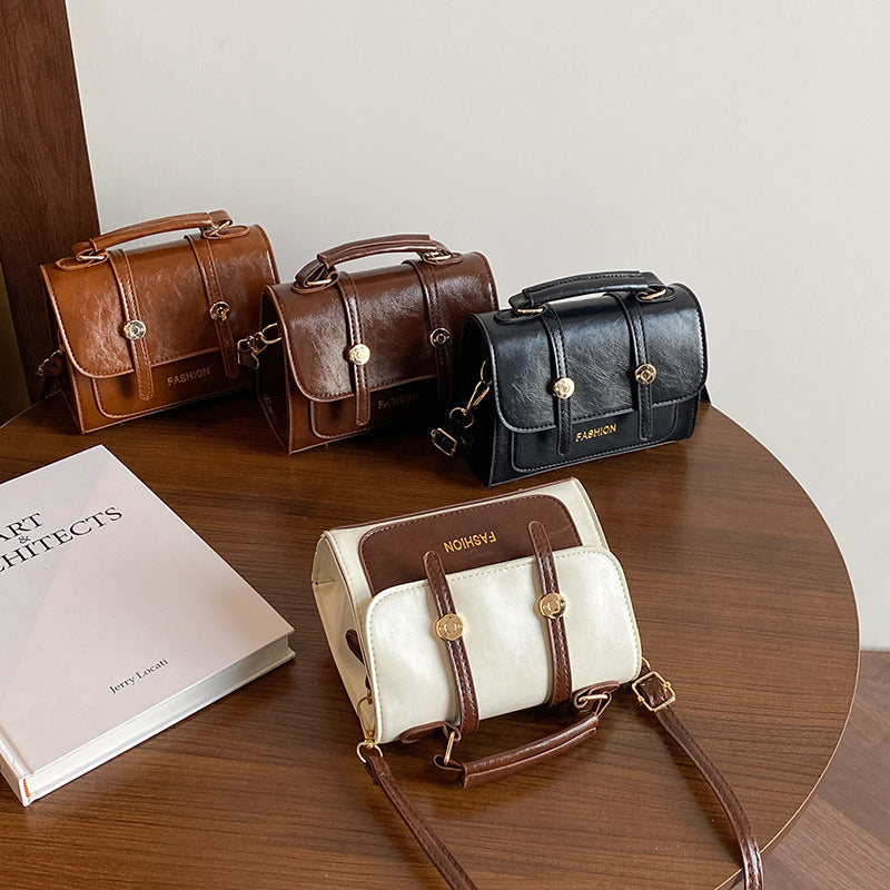 Temperament Commute Retro Fashion Spring Solid Color Small Square Bags