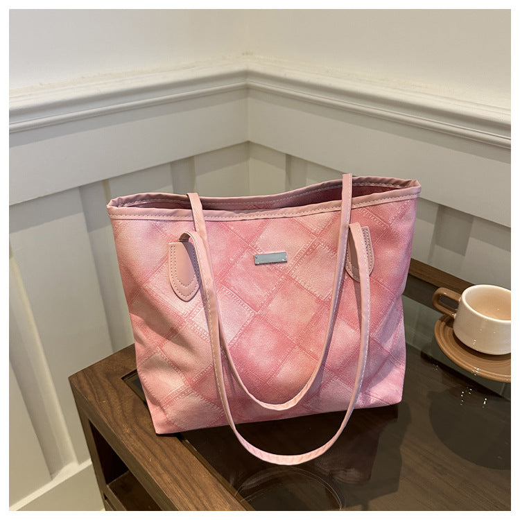 Women's Simple Rhombus Large Capacity Texture Pendant Summer Western Style Women's Shoulder Bag