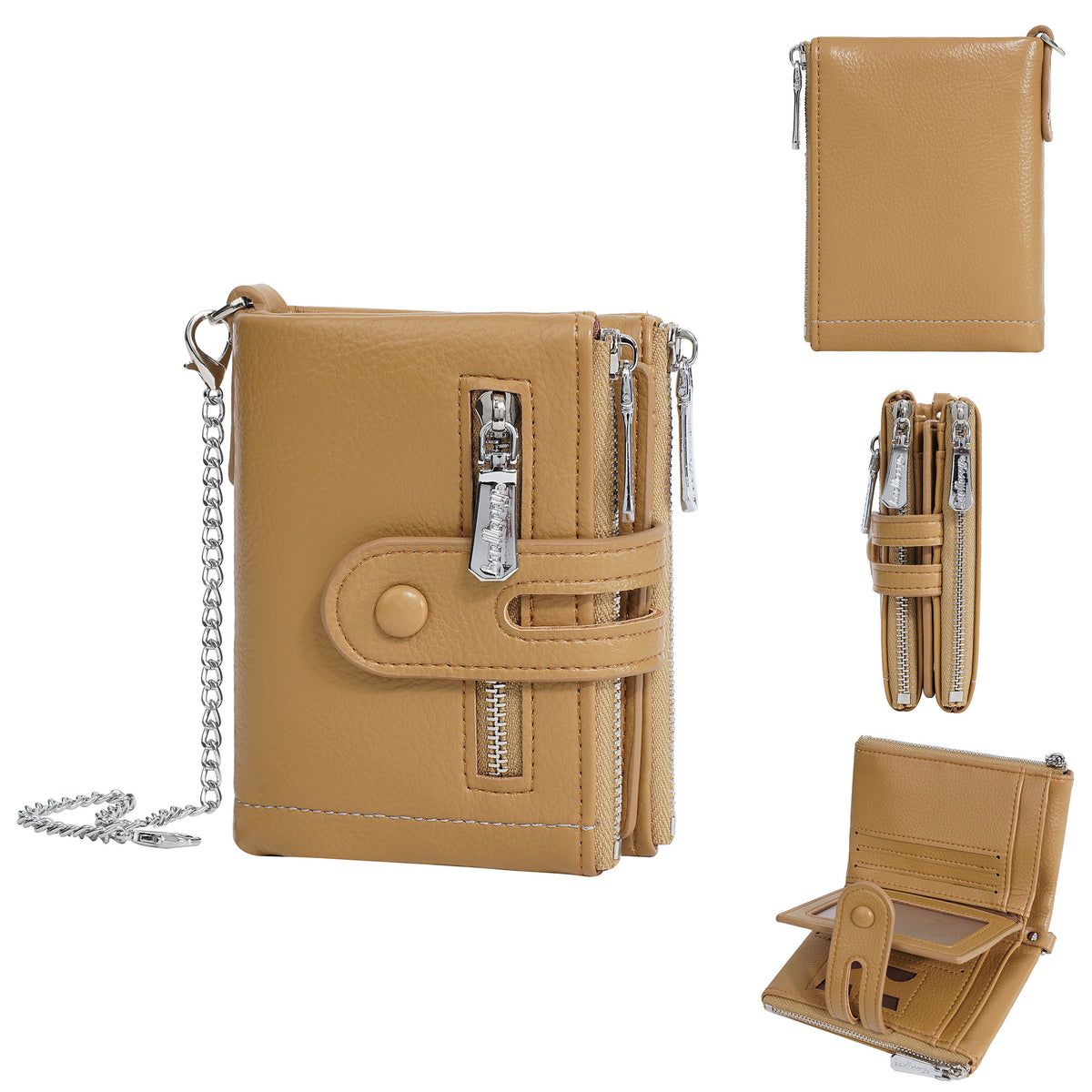 Women's Short High-grade Multi Slots Zipper Soft Ladies Wallet