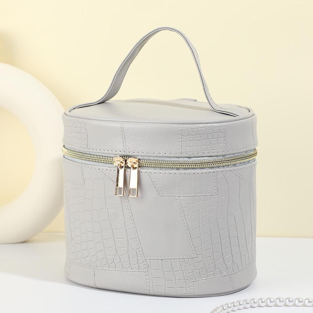 Women's Simple Crocodile Pattern High-grade Large Capacity Storage Waterproof Portable Cosmetic Bags
