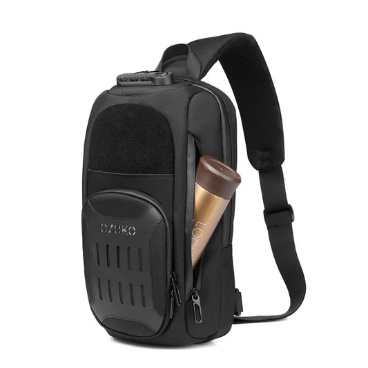 Men's Black Large Capacity Tactics Multifunctional Bags