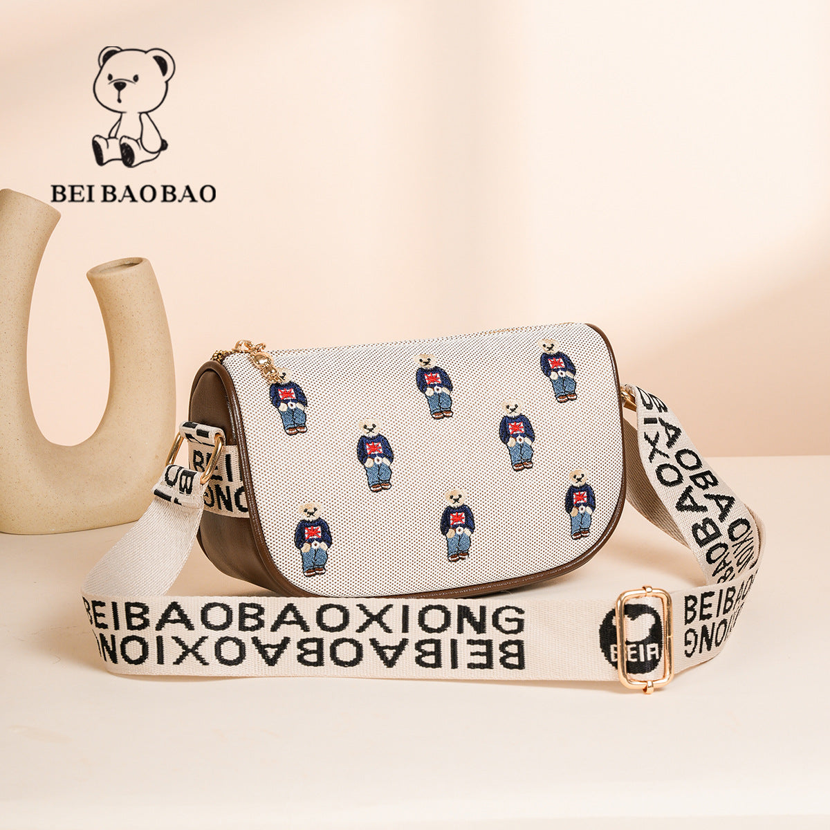 Source Popular Embroidery Victory Bear Niche Bags