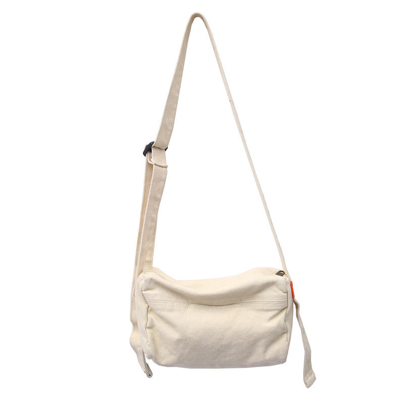 Women's Artistic Style Washed Canvas Korean Trendy Women's Messenger Bag