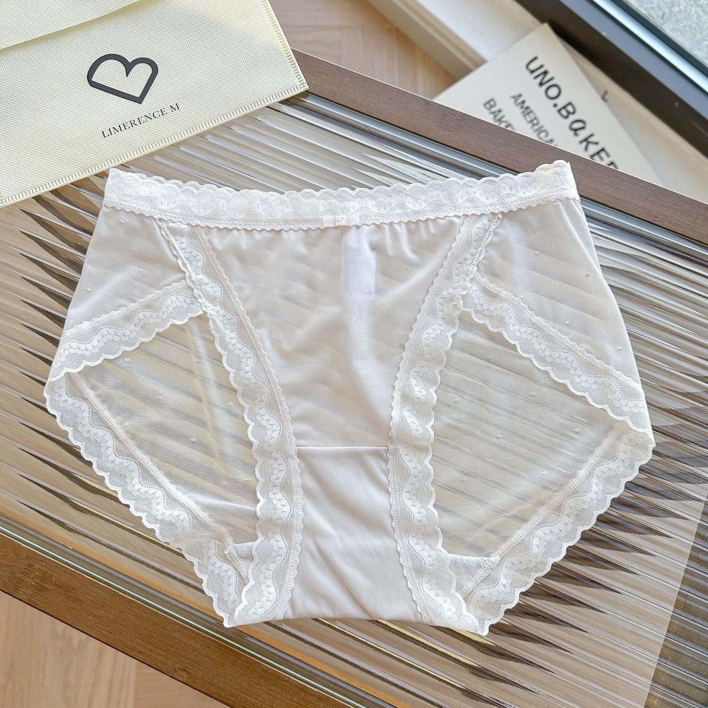 Lace Delicate High Slit Long Leg Mid Panties