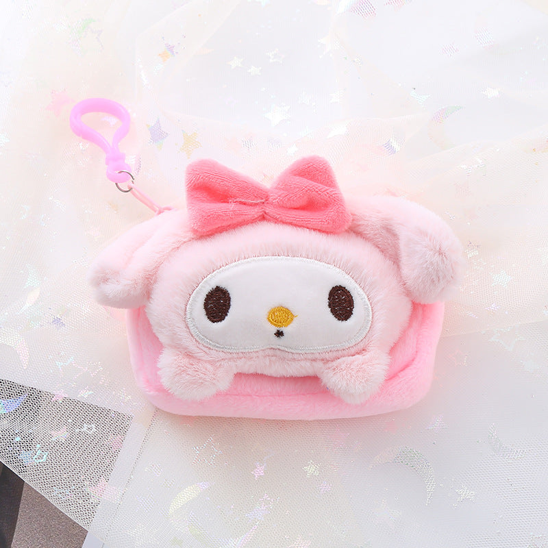 Women's Cute Plush Cartoon Pendant Storage Coin Purses