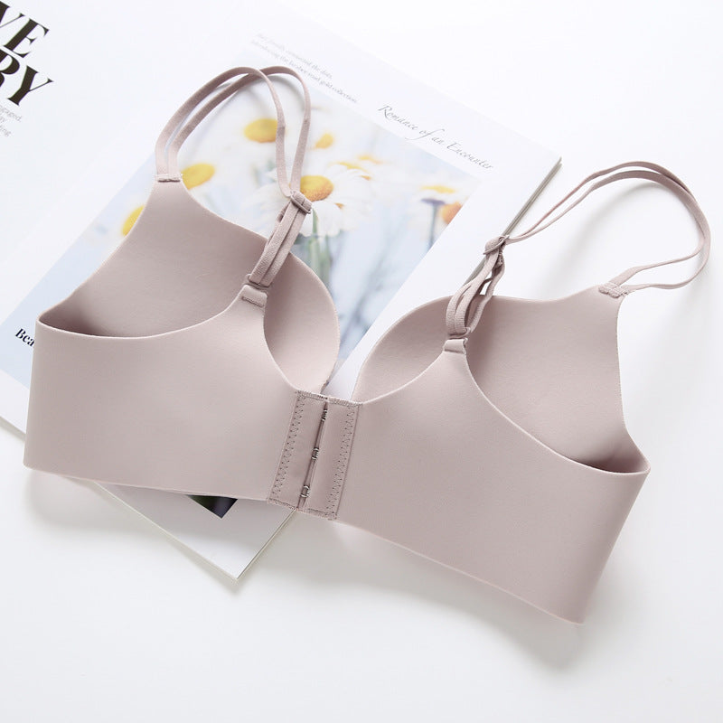 Women's One-piece Seamless Wireless Glossy Underwear Push-up Everyday Bras