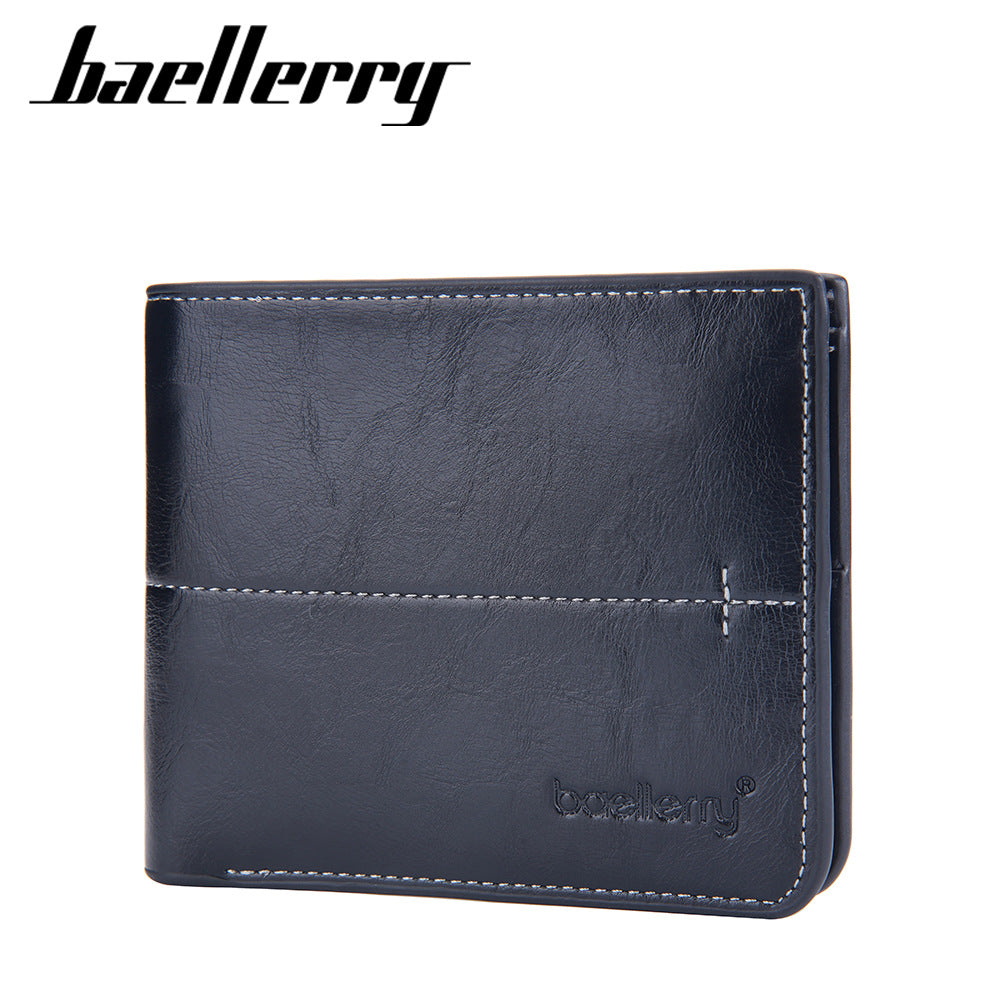 Men's Short Simple Snap Zipper Horizontal Vertical Men's Wallets