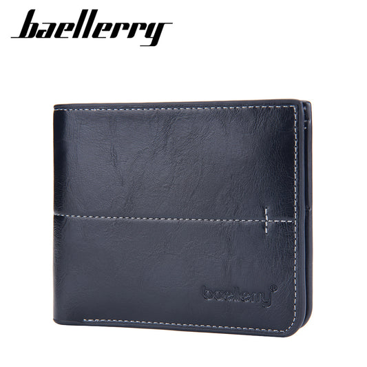 Men's Short Simple Snap Zipper Horizontal Vertical Men's Wallets