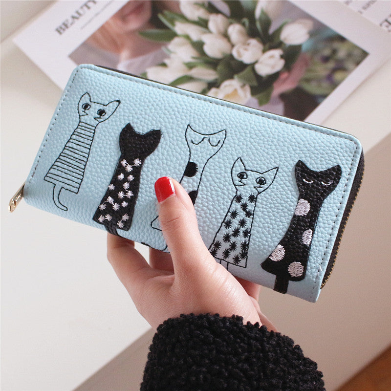 Women's Fashion Cartoon Large Capacity Long Zip Korean Clutch Bags