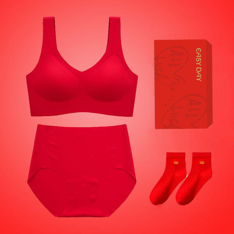 Women's Red Underwear Whole Suit Wedding Bride Bras